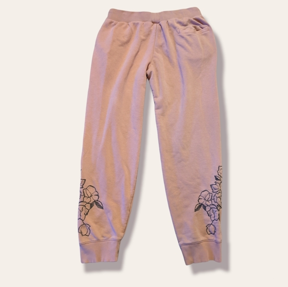 Adidas embroidered rose pink sweatpants L - Picture 2 of 5